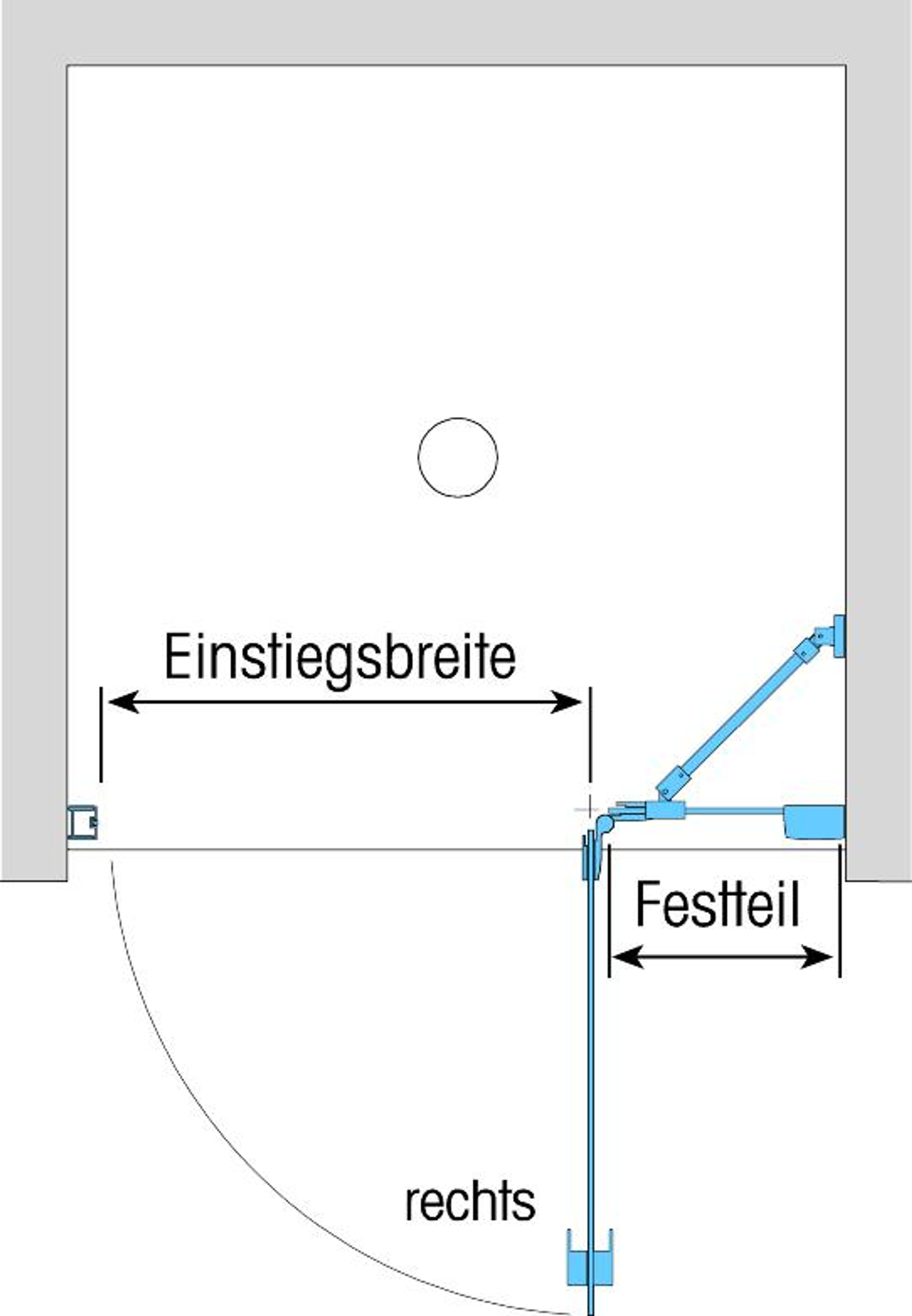 Duschkabine/ Duschabtrennung Dusbad Vital 1 'Black Edition' Dusche / Glastür für Duschnische / Drehtür ESG 6mm Made in Germany