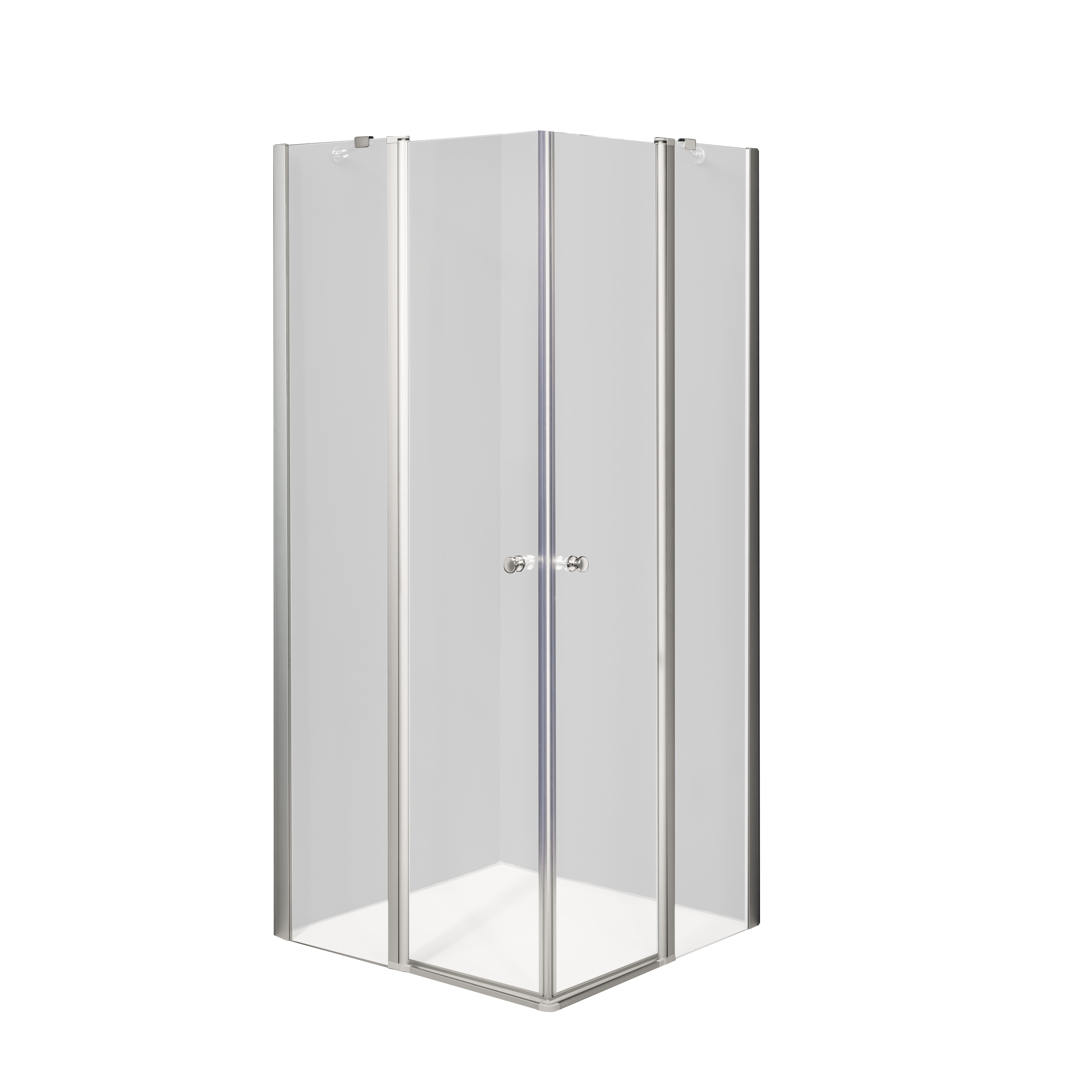 Duschkabine/ Duschabtrennung Dusbad Vital 5 Eckeinstieg Pendeltür an Festteil 4 teilig 80x80cm