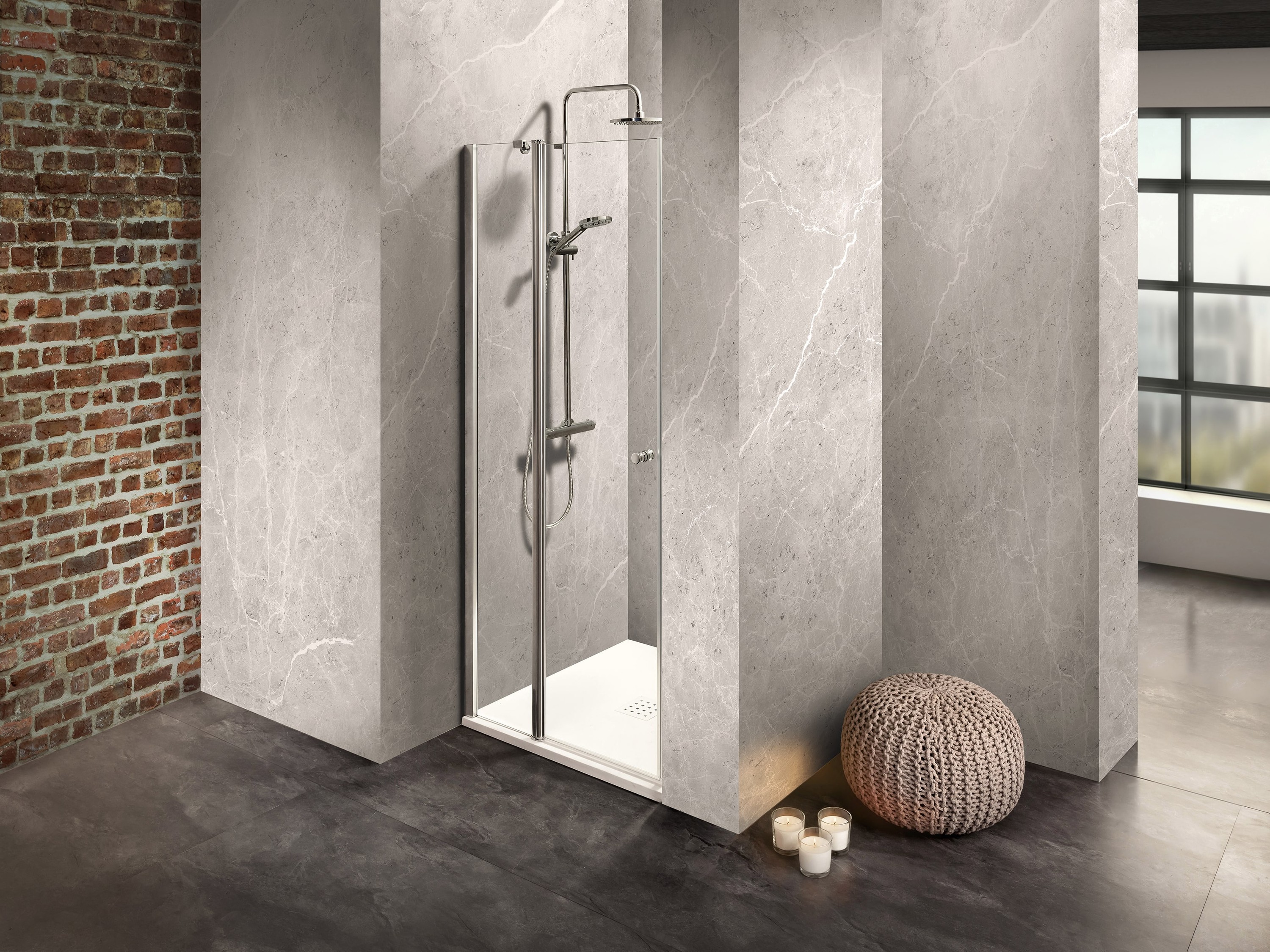 Duschkabine/ Duschabtrennung Dusbad Vital 2 Pendeltür an Festteil für Nischendusche  rechts 1150mm Duschkabine/ Duschabtrennung Dusbad Vital 2 Pendeltür an Festteil für Nischendusche  rechts 1150mm