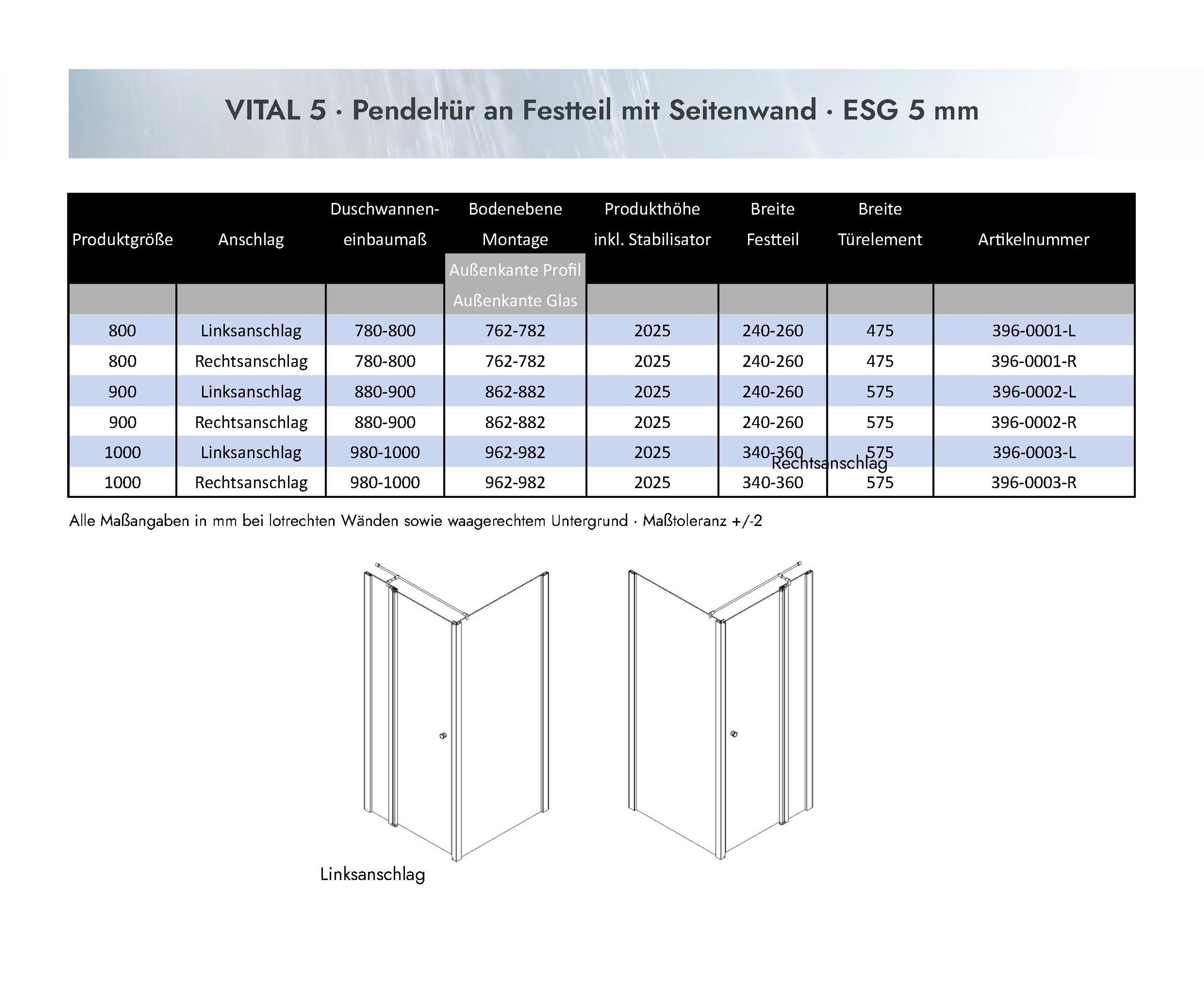 Duschkabine Dusbad Vital 5 Pendeltür an FT+Seitenwand Anschlag:Rechts,Breite:100cm Duschkabine Dusbad Vital 5 Pendeltür an FT+Seitenwand Anschlag:Rechts,Breite:100cm