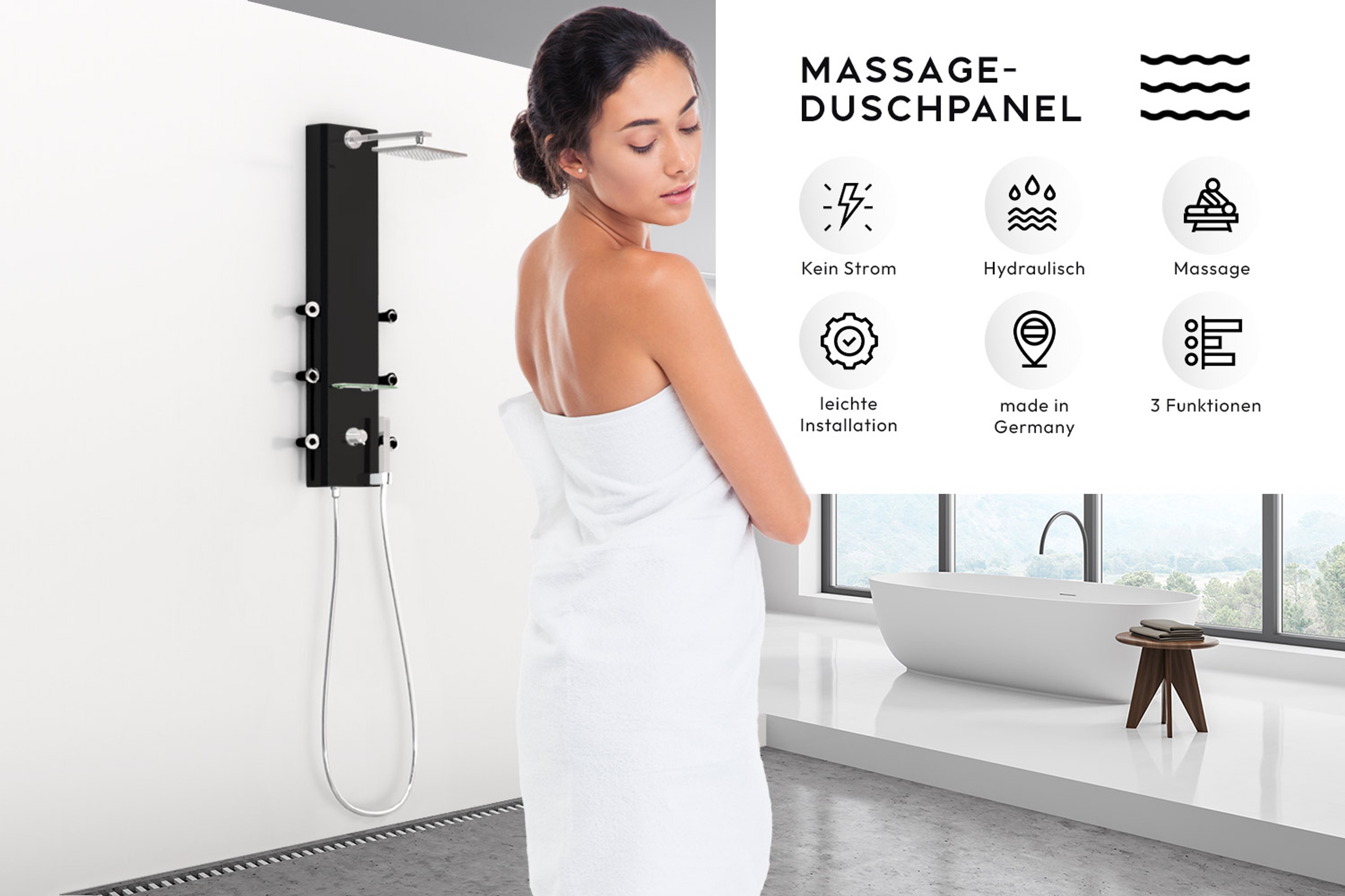 Dusbad Aqua Dancer einzigartiges bewegliches Duschpaneel Made in Germany schwarz Dusbad Aqua Dancer einzigartiges bewegliches Duschpaneel Made in Germany schwarz