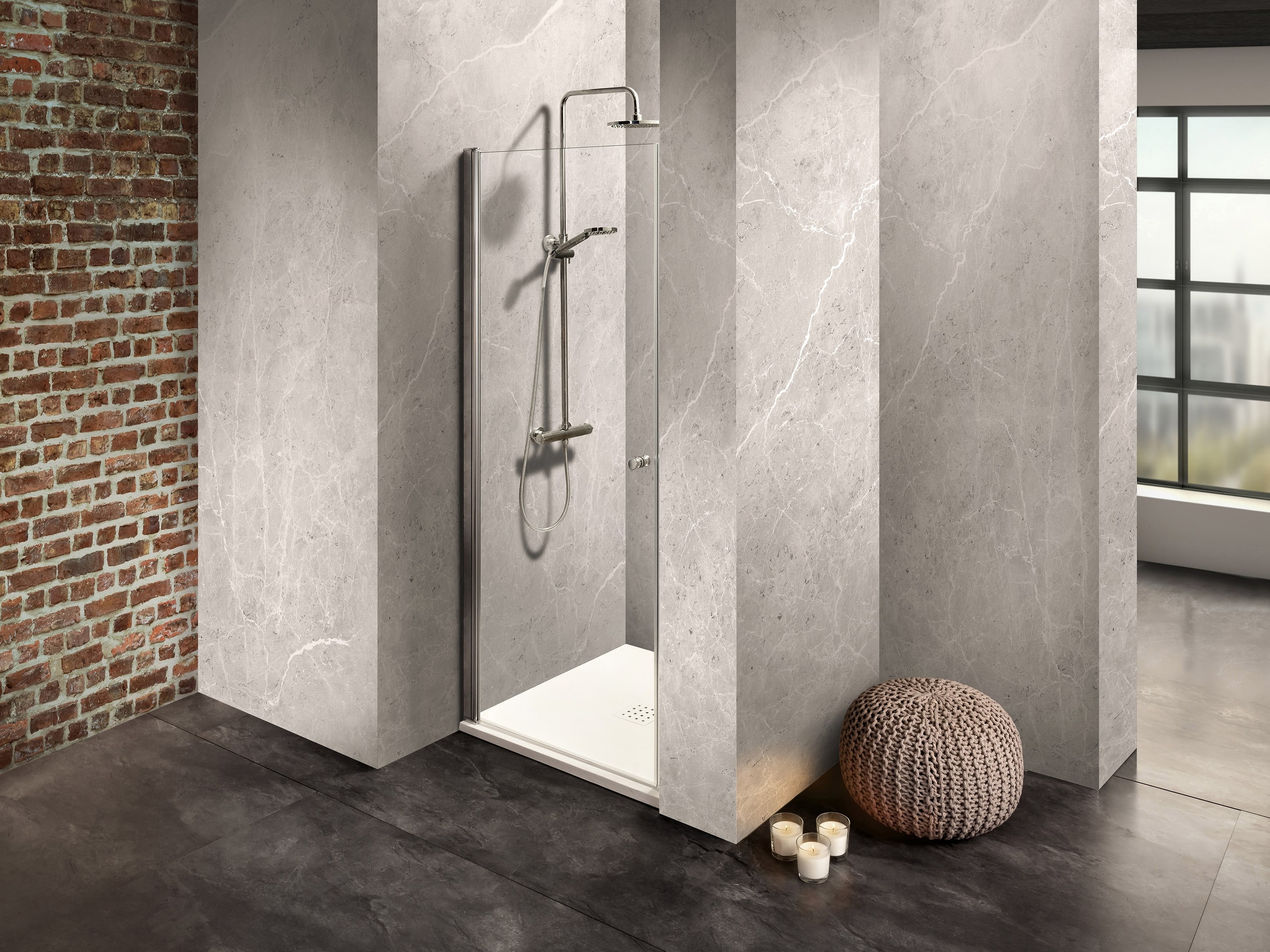 Dusche/Duschkabine Dusbad Vital 2 Pendeltür für Nische    900mm