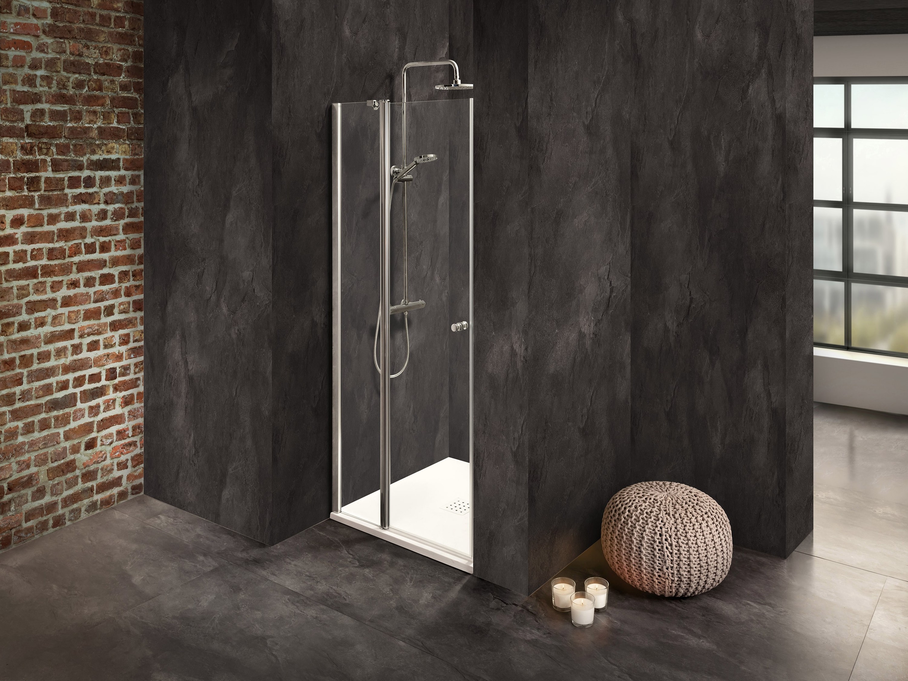 Duschkabine/ Duschabtrennung Dusbad Vital 2 Pendeltür an Festteil für Nischendusche  rechts 1150mm Duschkabine/ Duschabtrennung Dusbad Vital 2 Pendeltür an Festteil für Nischendusche  rechts 1150mm