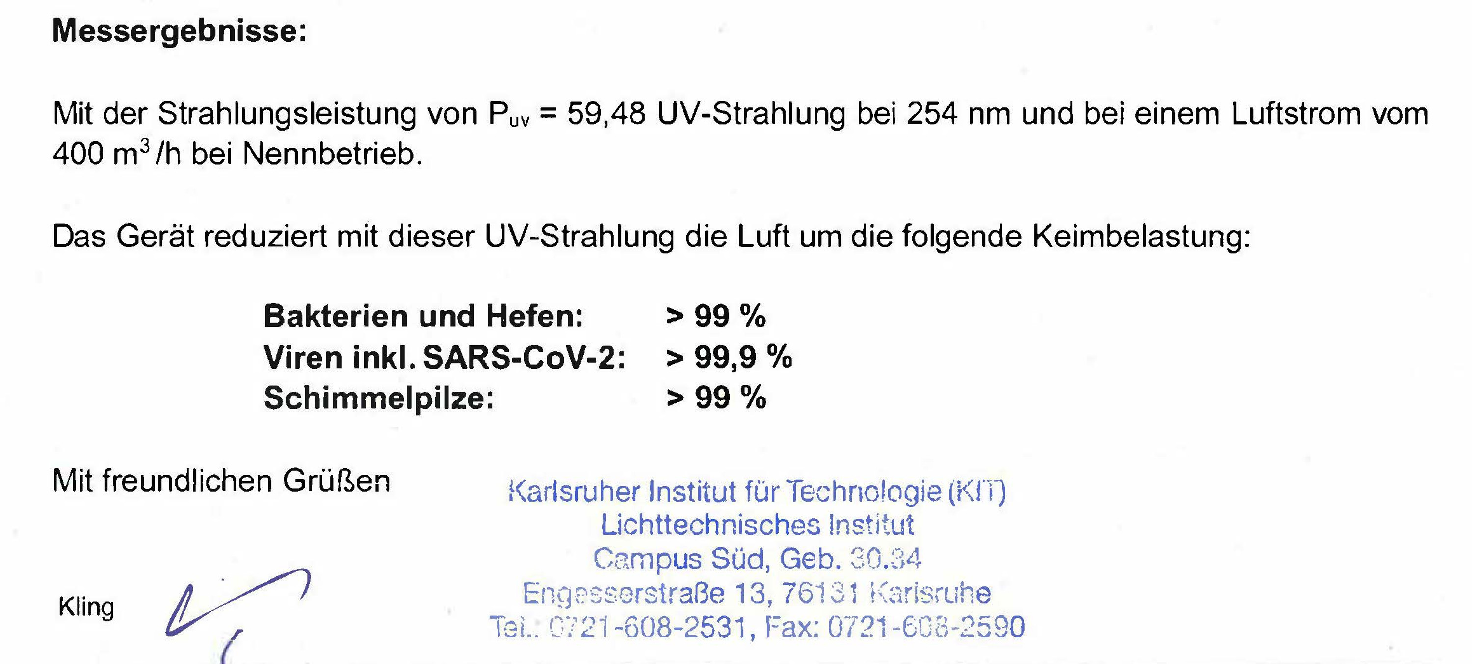UVC Licht Raumluftfilter Lumair 400 Made in Germany