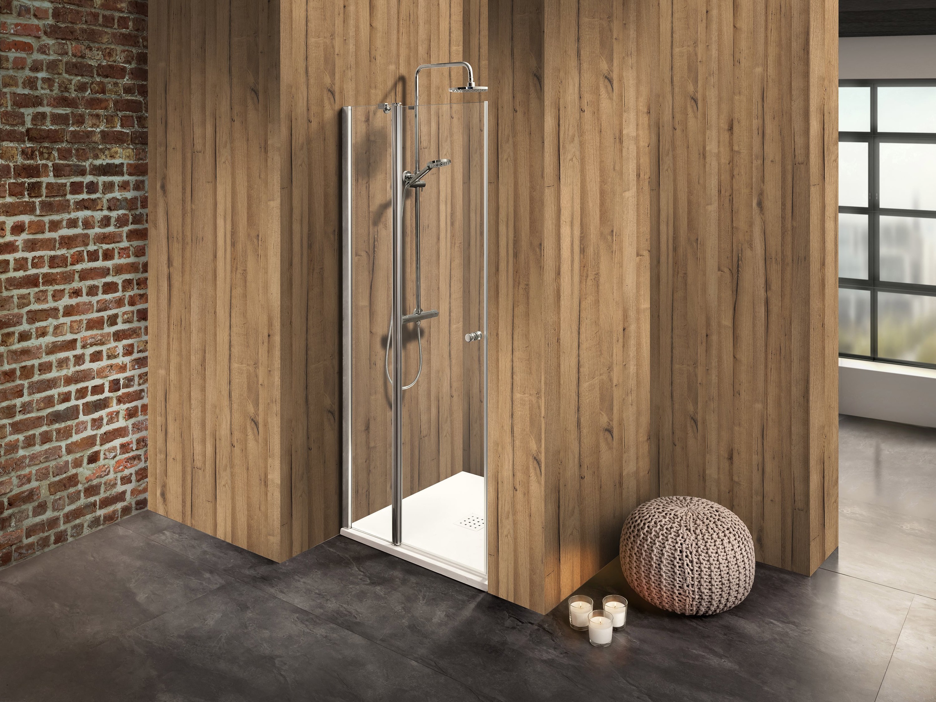 Duschkabine/ Duschabtrennung Dusbad Vital 2 Pendeltür an Festteil für Nischendusche  rechts 1150mm Duschkabine/ Duschabtrennung Dusbad Vital 2 Pendeltür an Festteil für Nischendusche  rechts 1150mm