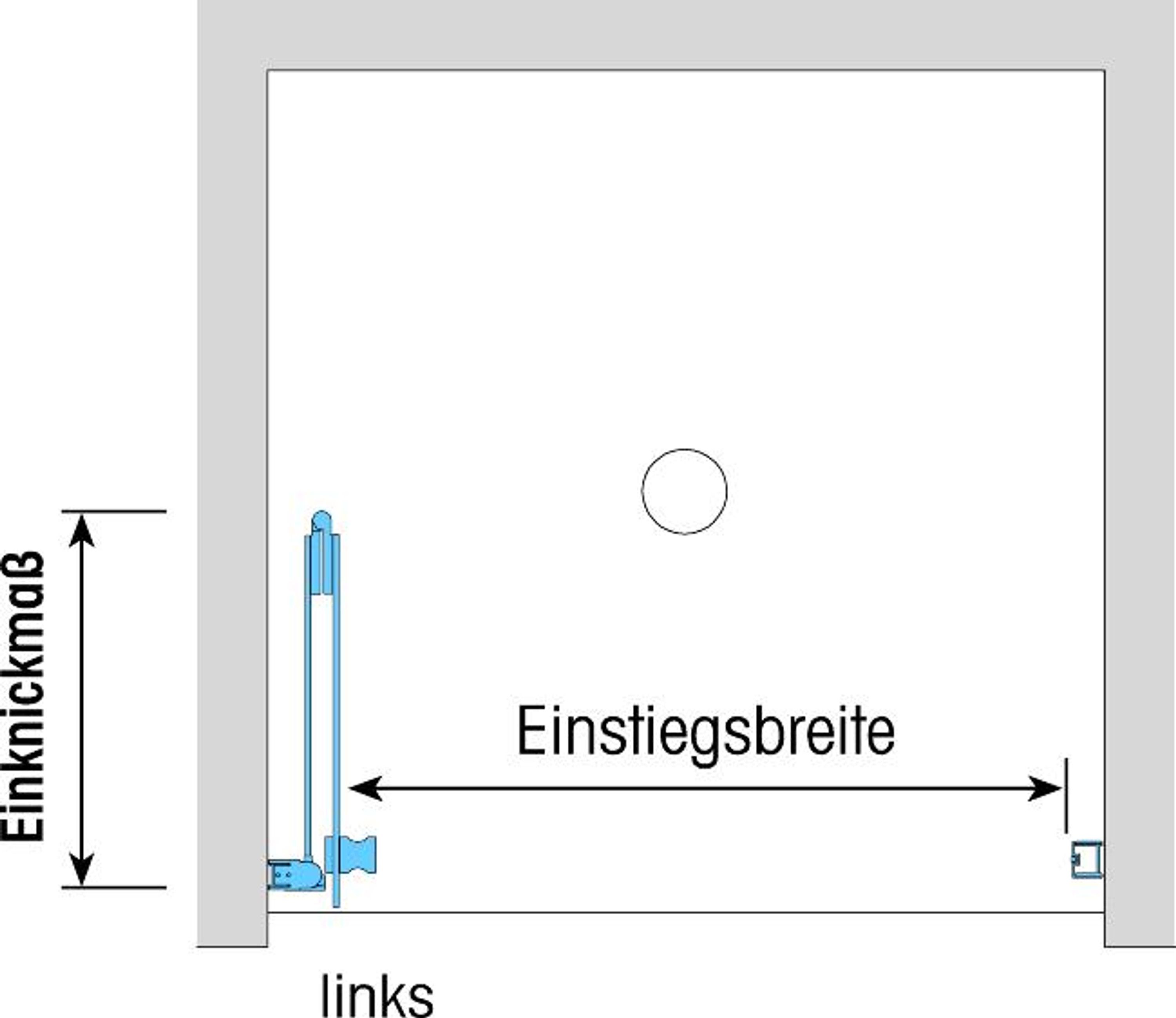Duschkabine/ Duschabtrennung Dusbad Vital 1 'Black Edition' Dusche / Drehfalttür für Nische ESG 6mm Made in Germany