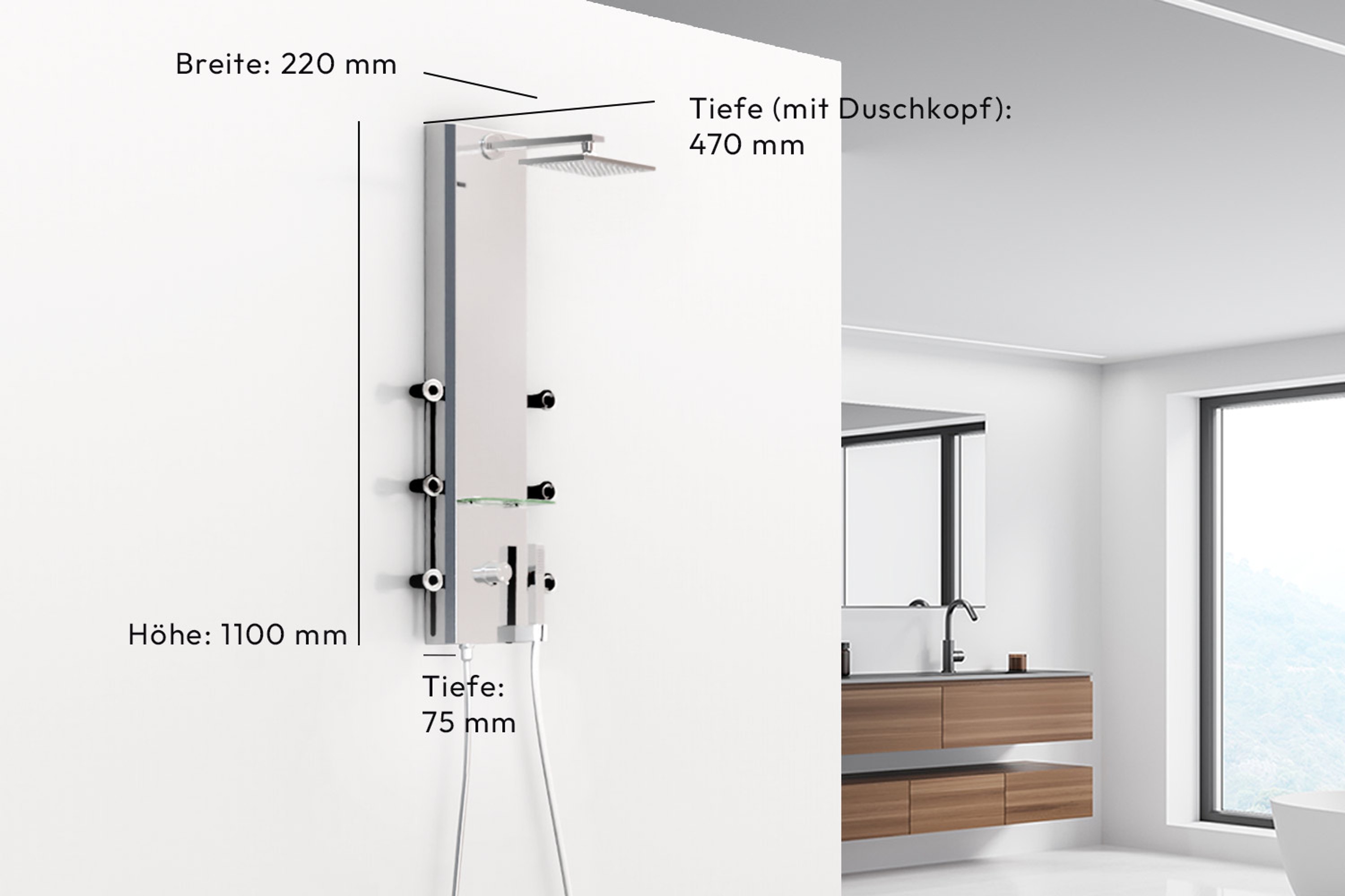 Dusbad Aqua Dancer einzigartiges bewegliches Duschpaneel Made in Germany silber Dusbad Aqua Dancer einzigartiges bewegliches Duschpaneel Made in Germany silber