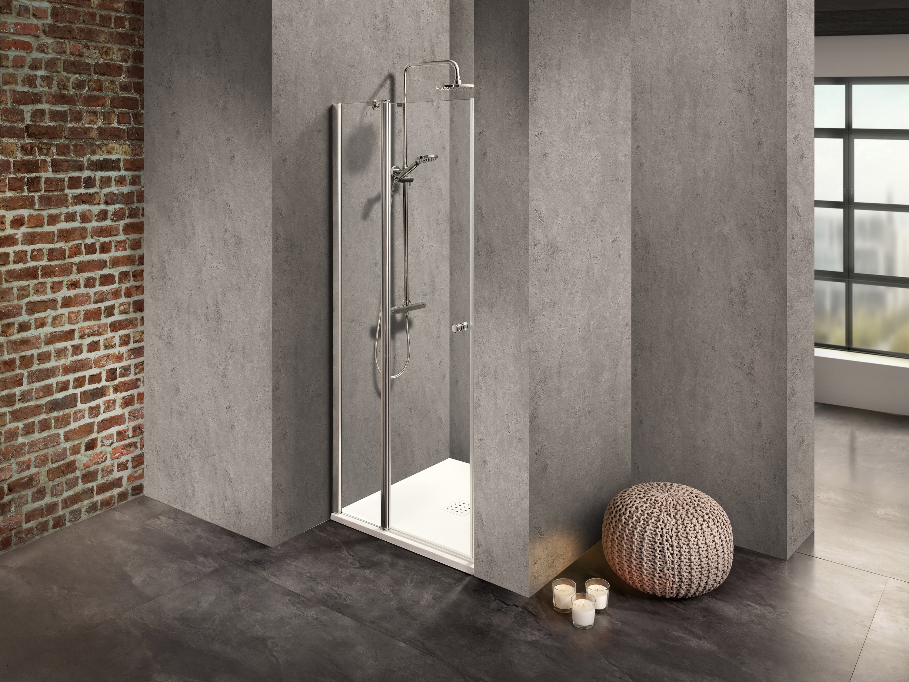 Duschkabine/ Duschabtrennung Dusbad Vital 2 Pendeltür an Festteil für Nischendusche  rechts 1150mm Duschkabine/ Duschabtrennung Dusbad Vital 2 Pendeltür an Festteil für Nischendusche  rechts 1150mm